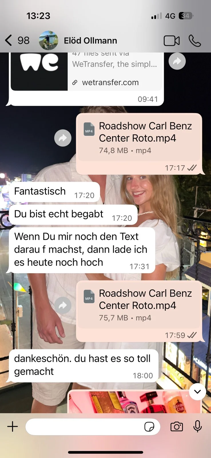 Echte Kundennachricht an Sophia Maus