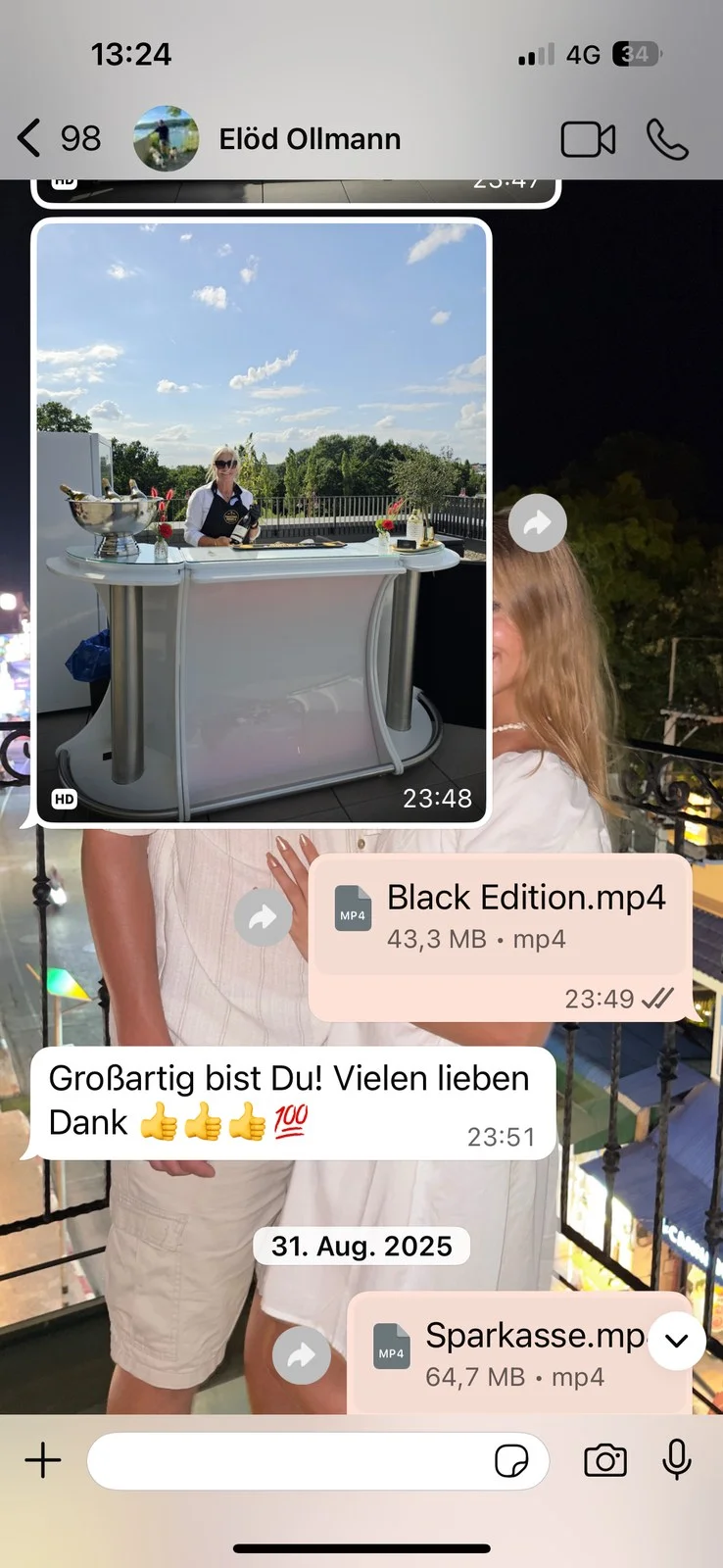 Echte Kundennachricht an Sophia Maus